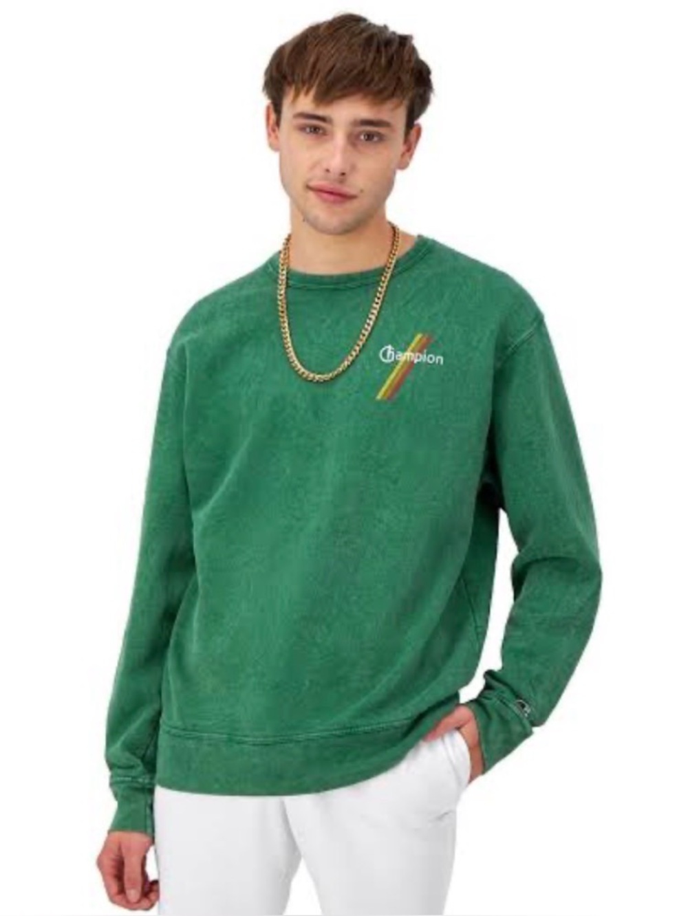 Champion Stonewash Mineral Dye Retro Logo Graphic Crewneck Sweatshirt, size XL